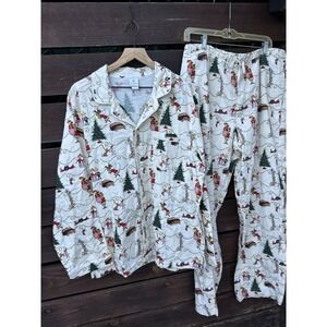 Adult Hannah Anderson Dr. Seuss The Grinch Who Stole Christmas Flannel Pajamas L